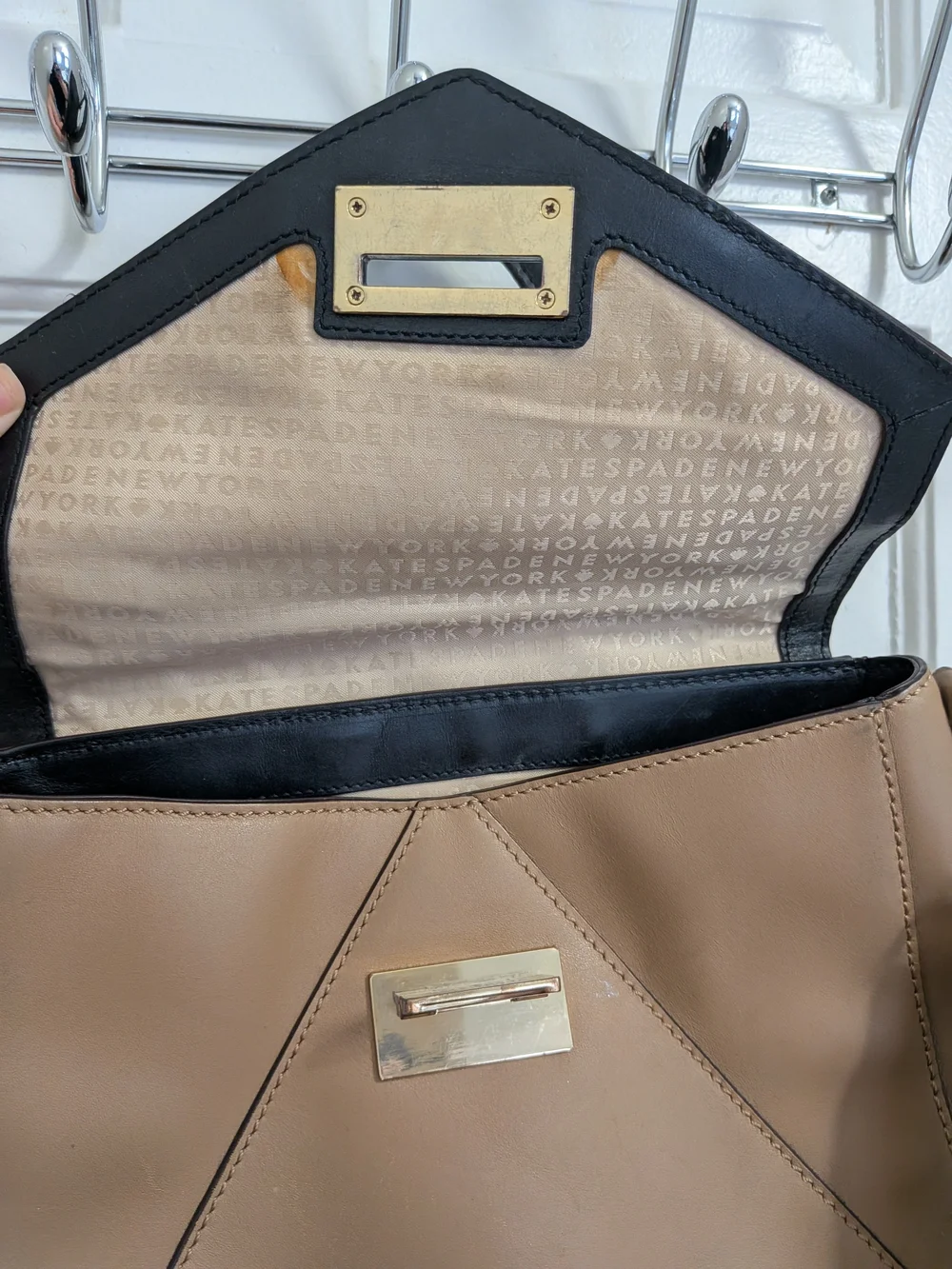 kate spade Black and Tan Two-Tone Top-Handle Satchel
